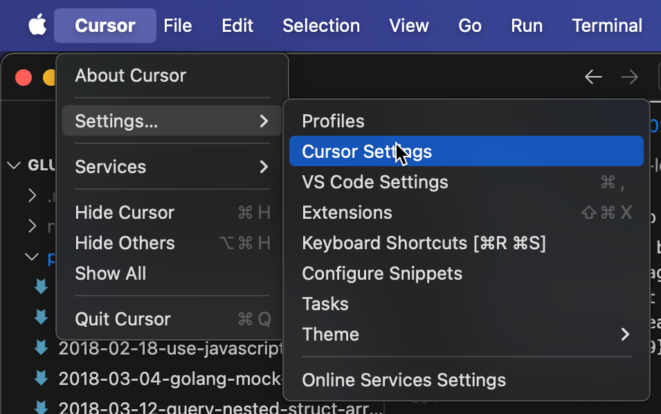 Cursor Settings